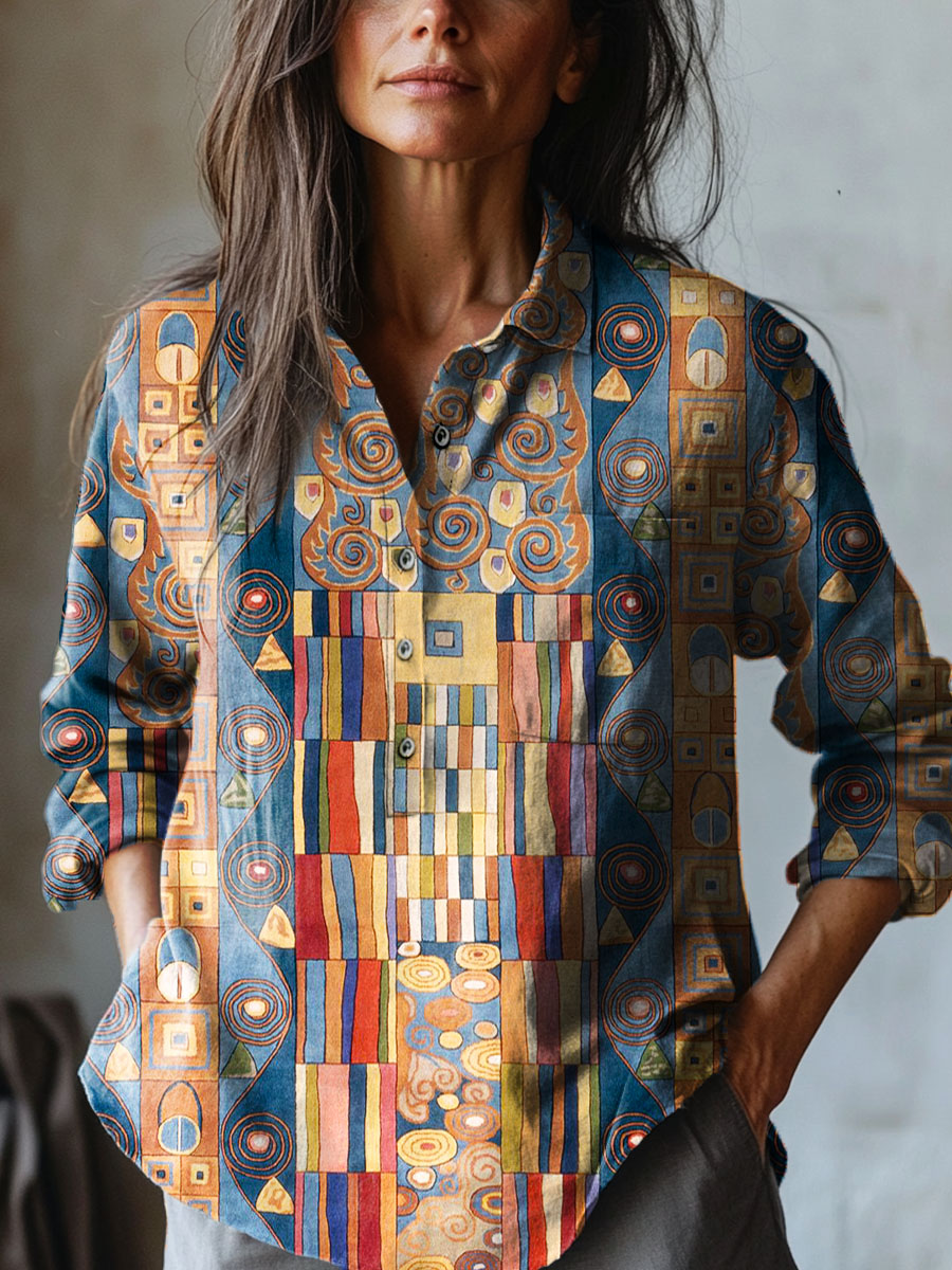Carlee | Artistic Print Blouse