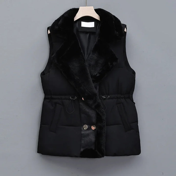 ARIA | Fur Trim Drawstring Puffer Vest
