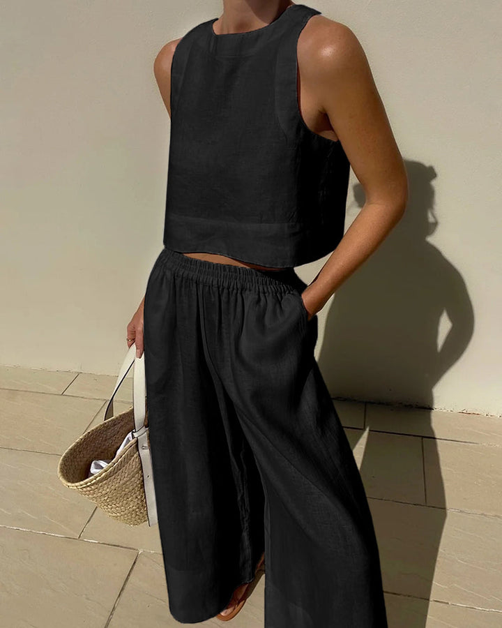 Aminta - Casual Sleeveless Summer Outfit Set