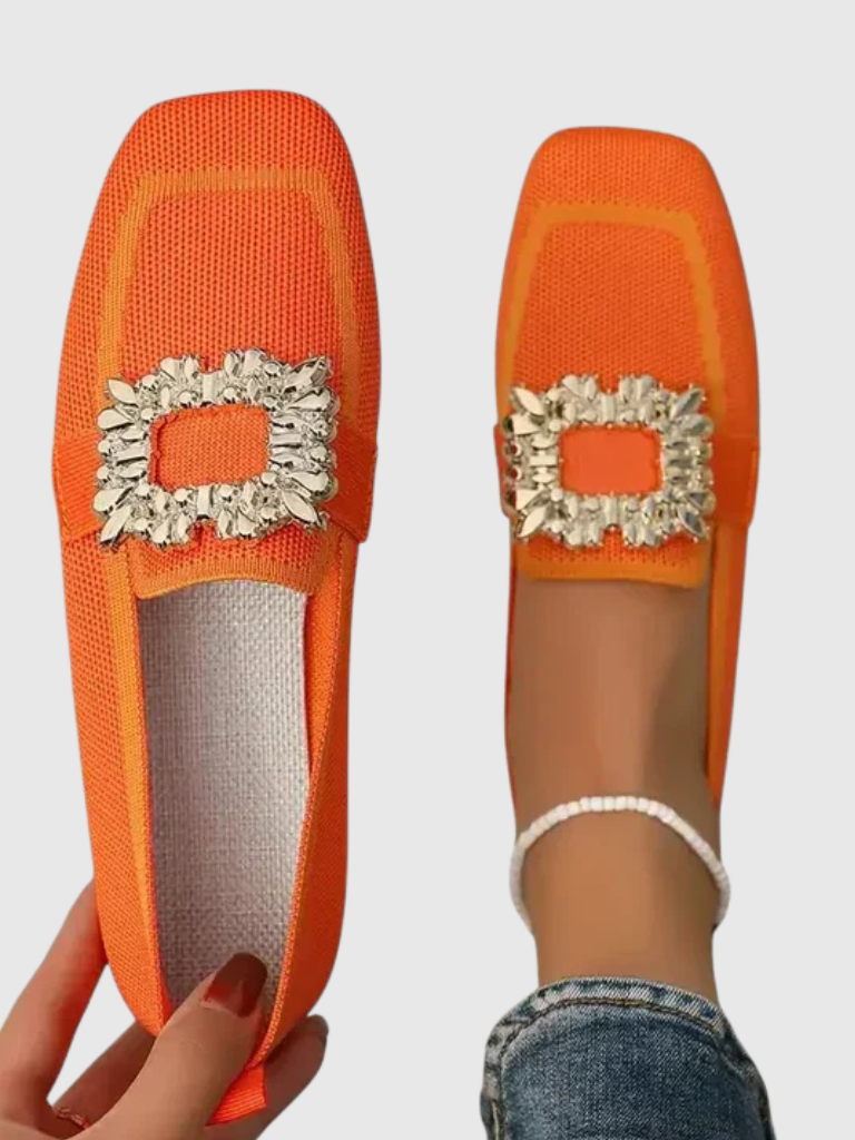 Isabelle | Crystal Buckle Loafers
