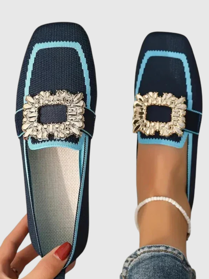 Isabelle | Crystal Buckle Loafers