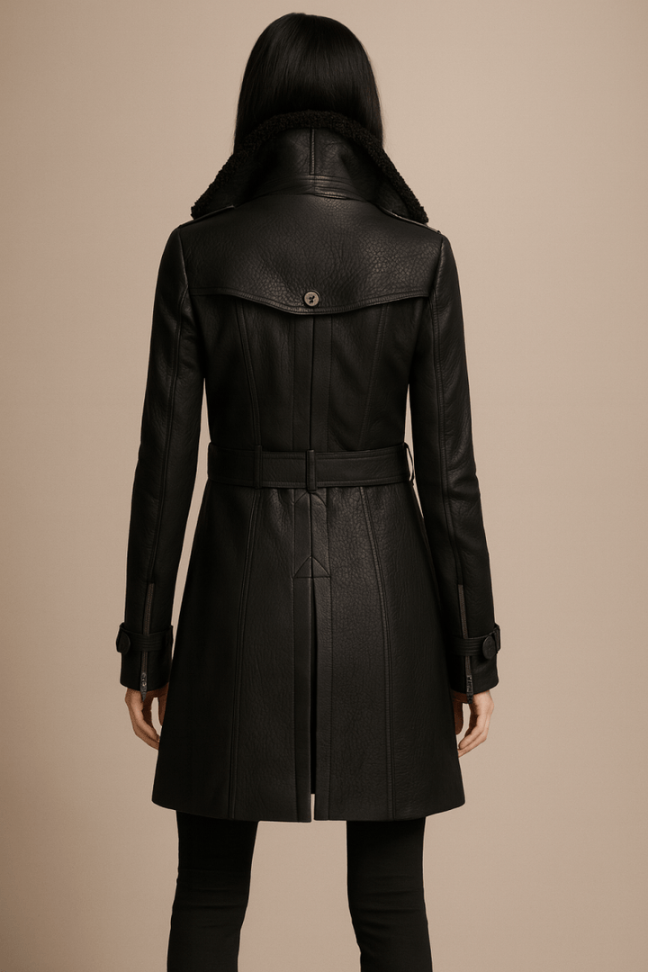 ALLESIA | Sophisticated Leather Coat