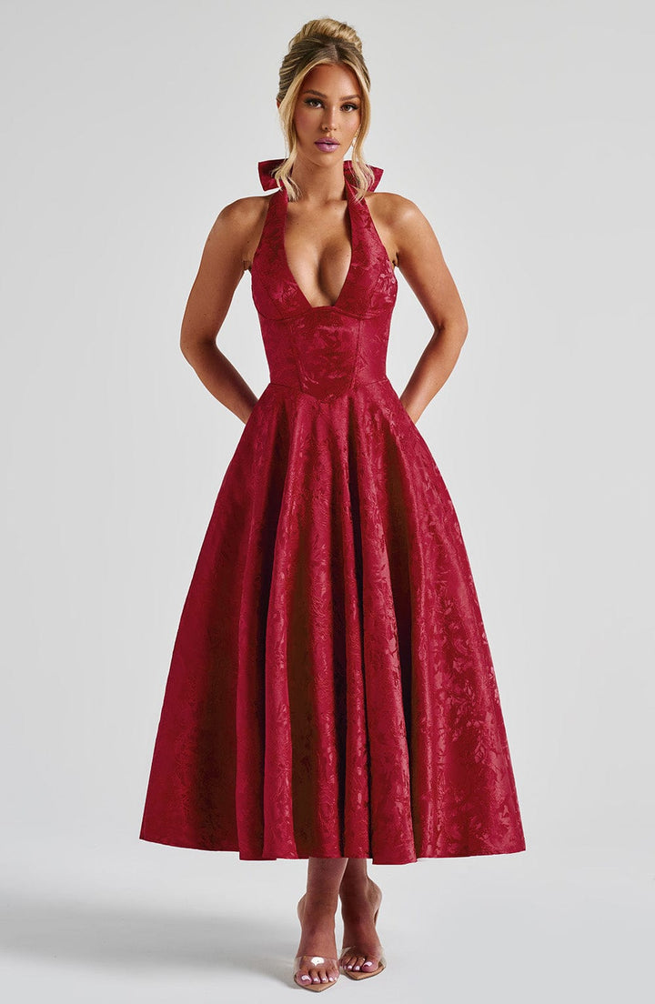 Eulalie - Chic V-Neck Backless Dress
