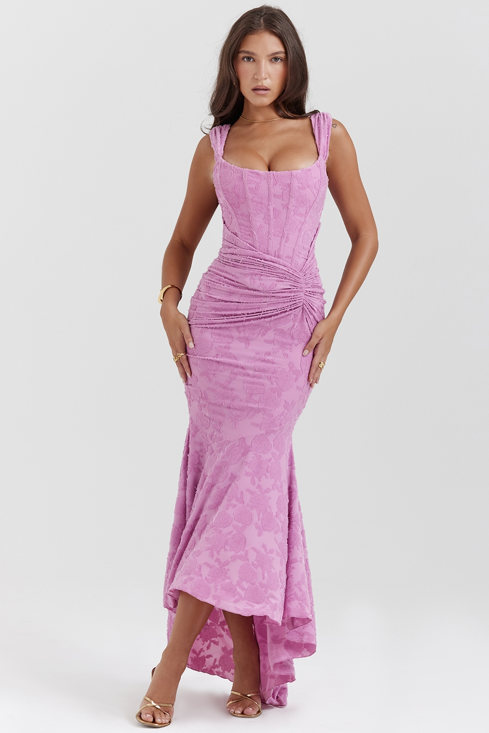 Dove - Elegant Slim Cut Lace Maxi Dress