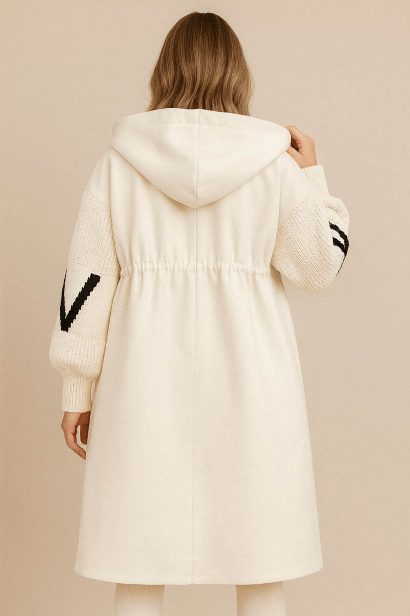 SELENE | LONG KNITTED HOODIE COAT